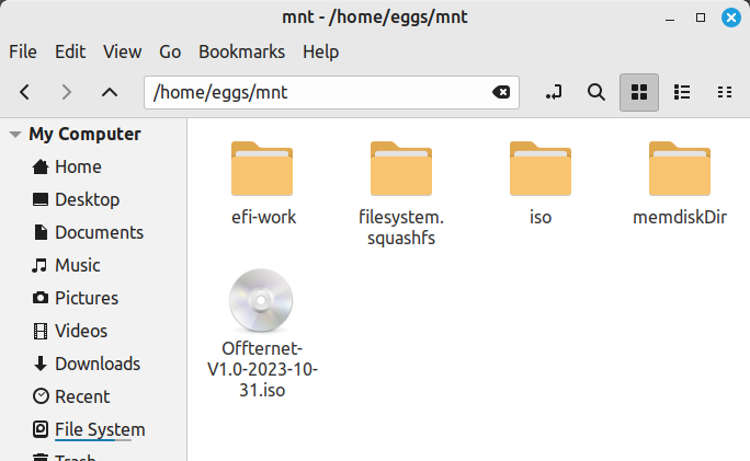 eggs iso file shown eggs mnt